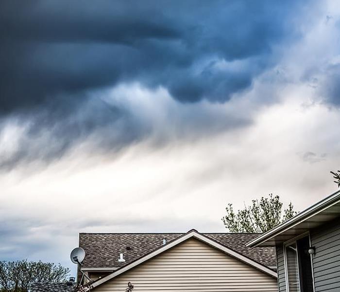 Image of a storm outside a house